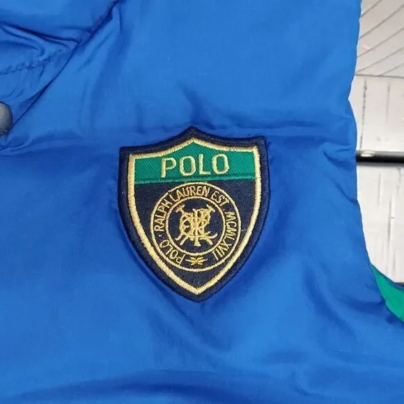 Polo Ralph Lauren Blue Green Reversible Puffer Vest Sz 4/4T - Picture 6 of 11